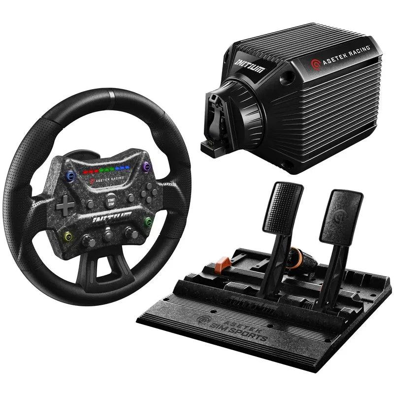 Asetek SimSports Initium Racing Bundle - Wheelbase 5,5Nm + Volante + Pedaliera per PC