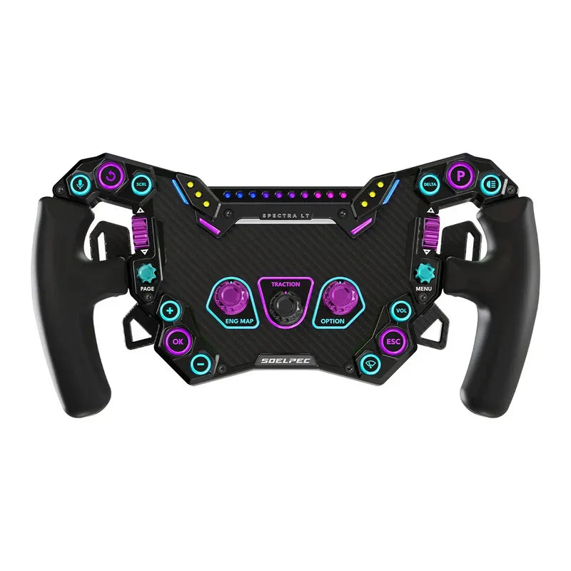 SOELPEC Spectra LT - Volante Sim Racing Formula 302mm in Alluminio e Carbonio con RGB - Arctic