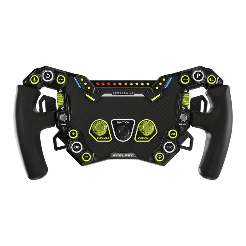 SOELPEC Spectra LT - Volante Sim Racing 302mm in Alluminio e Carbonio con Tasti RGB - Neon