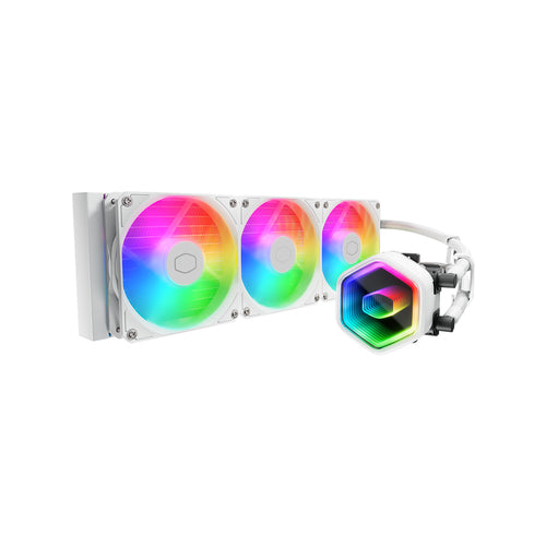 COOLER MASTER DISSIPATORE A LIQUIDO MASTERLIQUID 360 CORE II SKT UNIVERSALE 3X120MM ARGB FANS BIANCO