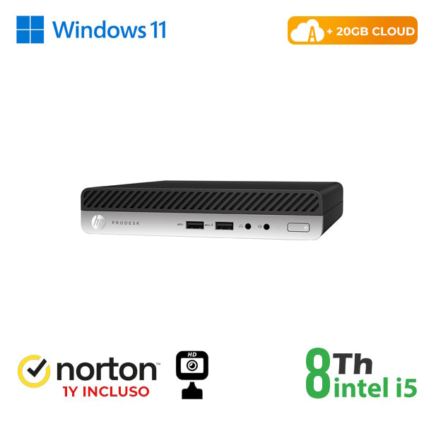 RINOVO ULTRA MINI PC DM HP REFURBISHED 400 G4 i5-8X00T SODDR4 8GB SSD 256GB W11P CLOUD20GB GRADE A