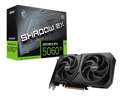 MSI VGA GE FORCE RTX 5060 TI, RTX 5060 Ti 8G SHADOW 2X OC PLUS BULK, 8GB GDDR7, HDMI/DP*3, ATX, DUAL FAN, BULK