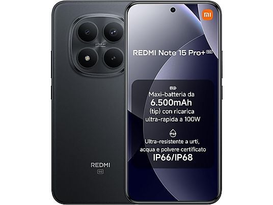 XIAOMI SMARTPHONE REDMI NOTE 15 PRO+ 12+512GB 6.83 5G BLACK