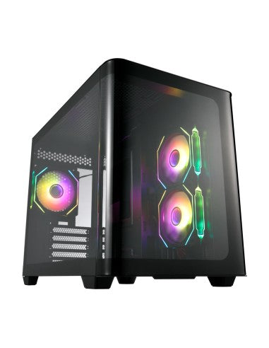 FSP FORTRON CASE M.TOWER S380 BA PANELLO LATERALE CURVO 3xARGB FANS