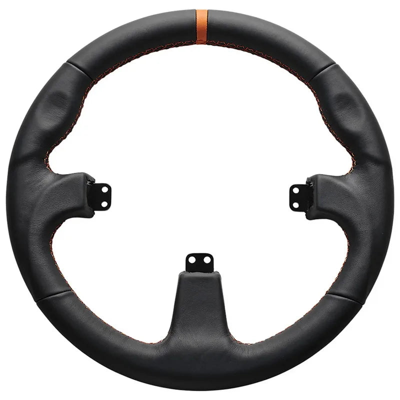 Asetek SimSports GT Rim Round - Volante GT in Alluminio e Pelle, compatibile con Button Box Forte e La Prima - Nero