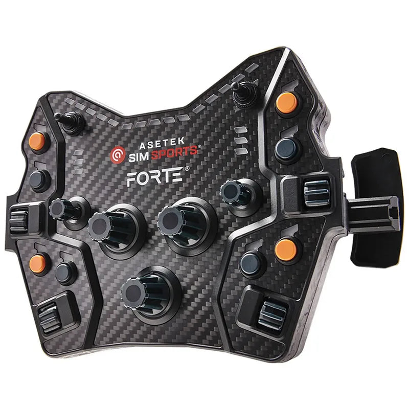 Asetek SimSports Forte GT Button Box - Comandi aggiuntivi con LED RGB per Volanti Sim Racing - Nero