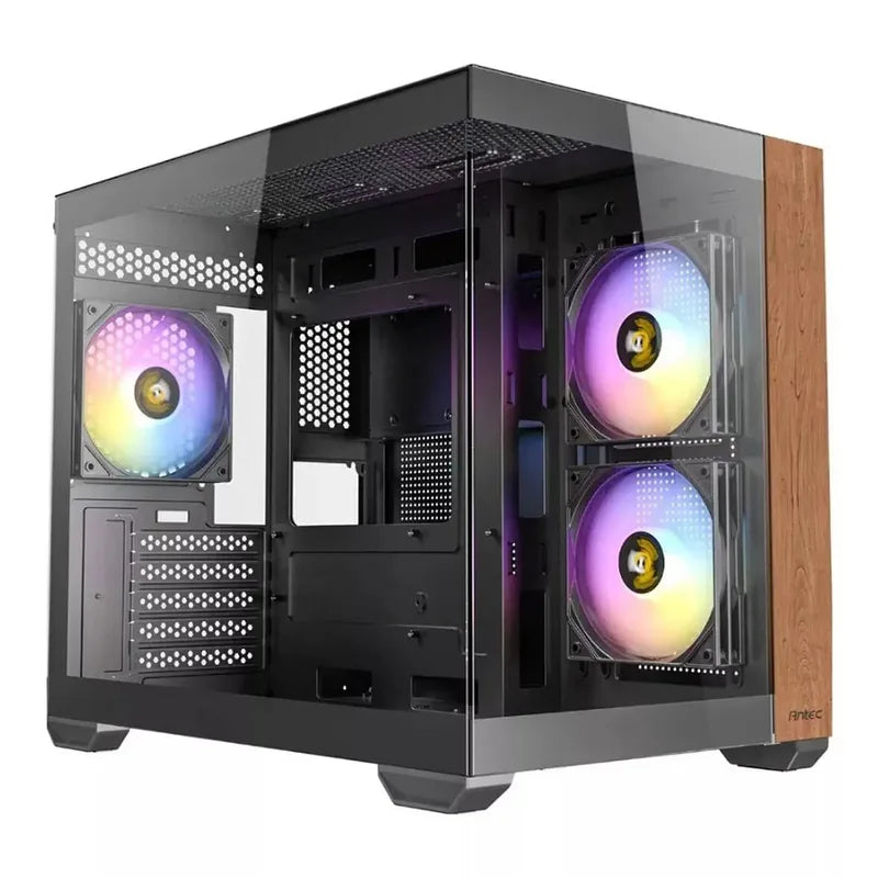 Antec CX600M Wood, Mini-Tower, Micro-ATX, ARGB, Vetro Temperato - Nero
