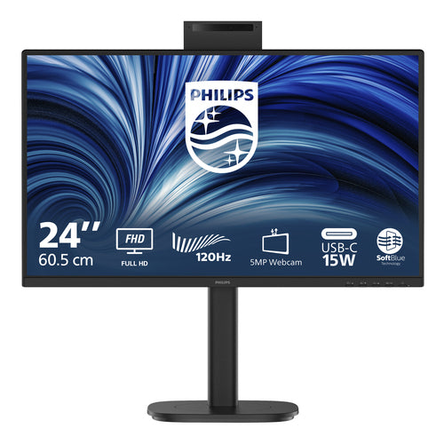 PHILIPS MONITOR 23,8 LED IPS FHD 16:9 4MS 300 CDM 120hz, PIVOT, WEBCAM, USB-C, VGA/DP/HDMI, MULTIMED