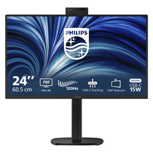 PHILIPS MONITOR 23,8 LED IPS FHD 16:9 4MS 300 CDM 120hz, PIVOT, WEBCAM, USB-C DOCK, DP/HDMI, MULTIME