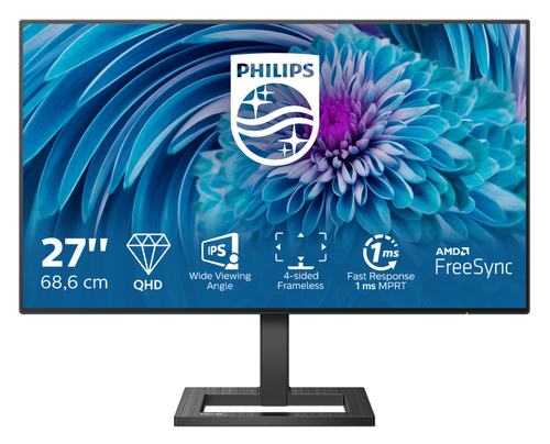 PHILIPS MONITOR 27" LED IPS QHD 16:9 1MS 75HZ, 350 CDM, DP/HDMI, REG ALTEZZA, MULTIMEDIALE
