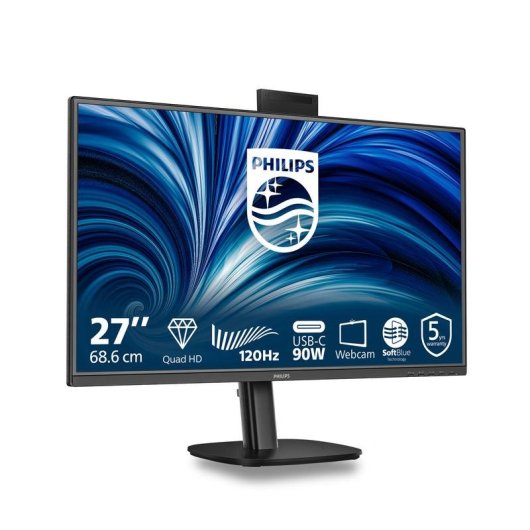PHILIPS MONITOR 27 LED IPS QHD 16:9 4MS 350 CDM, PIVOT, USB-C HUB, WEBCAM, DP/HDMI, MULTIMEDIALE