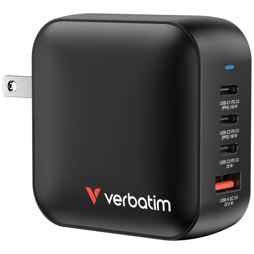 VERBATIM MINI CARICATORE DA MURO 4 PORTE 100W