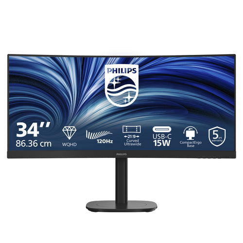 PHILIPS MONITOR CURVO 34 LED VA WQHD 21:9 4MS 120hz , REG ALTEZZA, DP/HDMI, USB-C