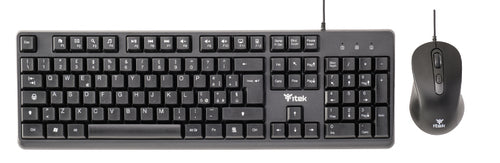 ITEK TASTIERA + MOUSE  DEC C01  USB  MOUSE OTTICO 3600DPI  TASTIERA MEMBRANA 105 TASTI CAVO  1.5M