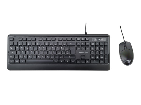 YASHI TASTIERA E MOUSE USB KIT, SOFT, NERO, ITA