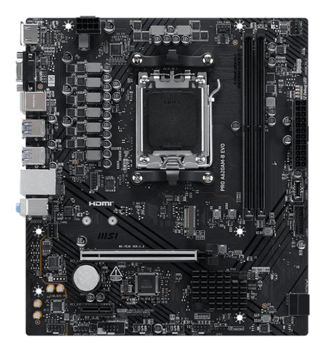 MSI MB  AMD A620AM-B EVO,A620A,AM5,2DDR5,1PCI-Ex16,1PCI-Ex1,1M.2,2SATA3,7USB3.2 Gen1,6USB2.0,HD A