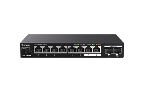 TENDA SWITCH UNMANAGED DESKTOP, 8*2.5GE + 2*10G SFP
