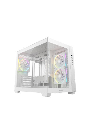 DEEPCOOL CASE MICRO ATX CG330 3F WHITE 2xTG 3xARGB FAN (sup 360)
