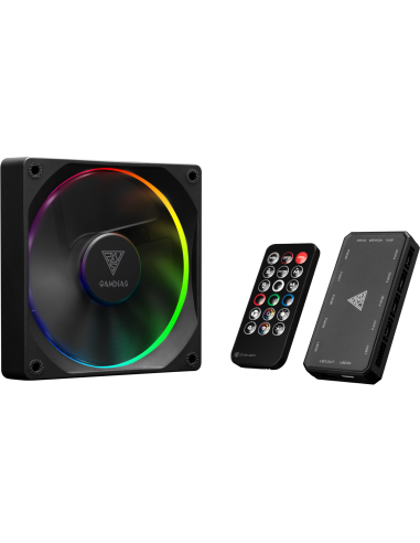 GAMDIAS VENTOLA CASE KIT AEOLUS M3-1204R 4x ARGB PWM FAN 120mm CENTRALINA+T