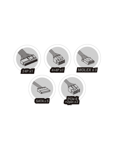 MARSGAMING ALIMENTATORE MPB650SIW  650W 80PLUS BRONZE BIANCO APFC 2X PCIE6+
