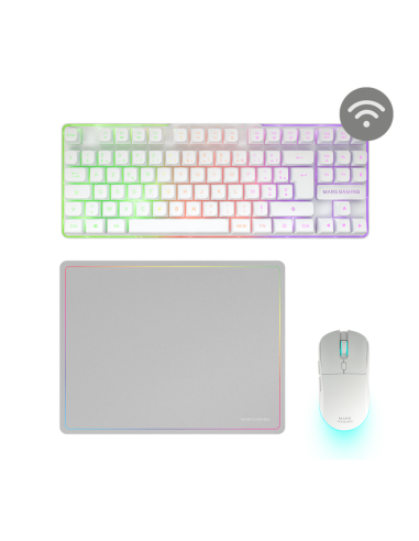 MARSGAMING GAMING TASTIERA MCPWTKLW BIANCO 3IN1 RGB MOUSE 360X2660MM MOUSEP