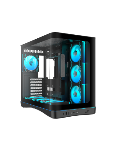 SAMA MID TOWER V62  BLACK TG CURVE LED STRIP 7* 120 ARGB PWM FAN