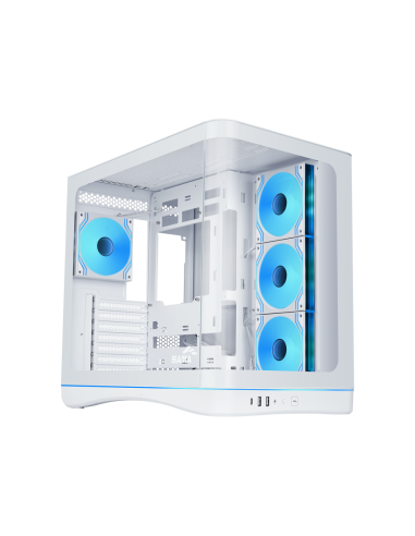 SAMA MID TOWER V62  WHITE TG CURVE LED STRIP 7* 120 ARGB PWM FAN
