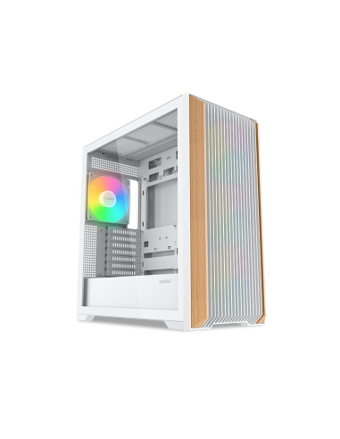 SAMA MID TOWER Z60 WHITE LISTELLO IN NOCE TG 4*FAN WHITE 140mm ARGB PWM