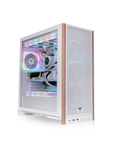 THERMALTAKE CASE M.TOWER S370 BIANCO WS TG 4*CR120 FAN PWM INSERTI IN LEGNO