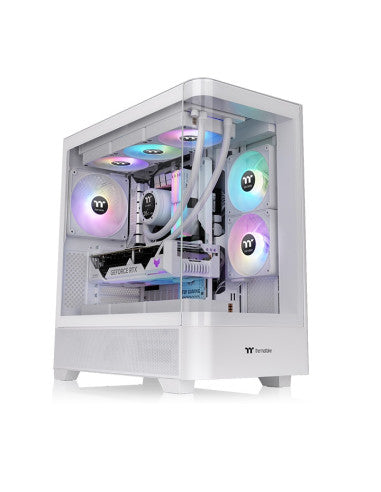 THERMALTAKE CASE M.TOWER VIEW 290 TG ARGB CURVED SNOW 3*120MM FAN WHITE